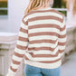 Striped Round Neck Long Sleeve Sweater