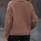 Turtleneck Dropped Shoulder Pullover Sweater - Deals DejaVu
