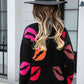 Lip V-Neck Drop Shoulder Sweater - Deals DejaVu