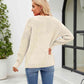 Round Neck Dropped Shoulder Sweater - Deals DejaVu