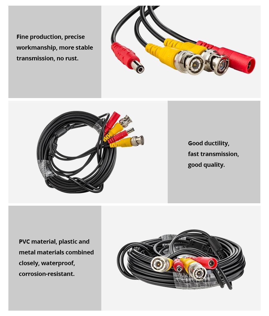 15m BNC CCTV Video 32ft Cable for Analog AHD Security Surveillance Camera DVR connector cable (MC8)