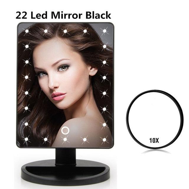 16/22 LED Touch Screen Makeup Mirror With Magnifying Rotation Vanity Mirrors (M5)(1U86)