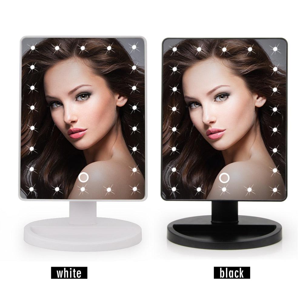 16/22 LED Touch Screen Makeup Mirror With Magnifying Rotation Vanity Mirrors (M5)(1U86)