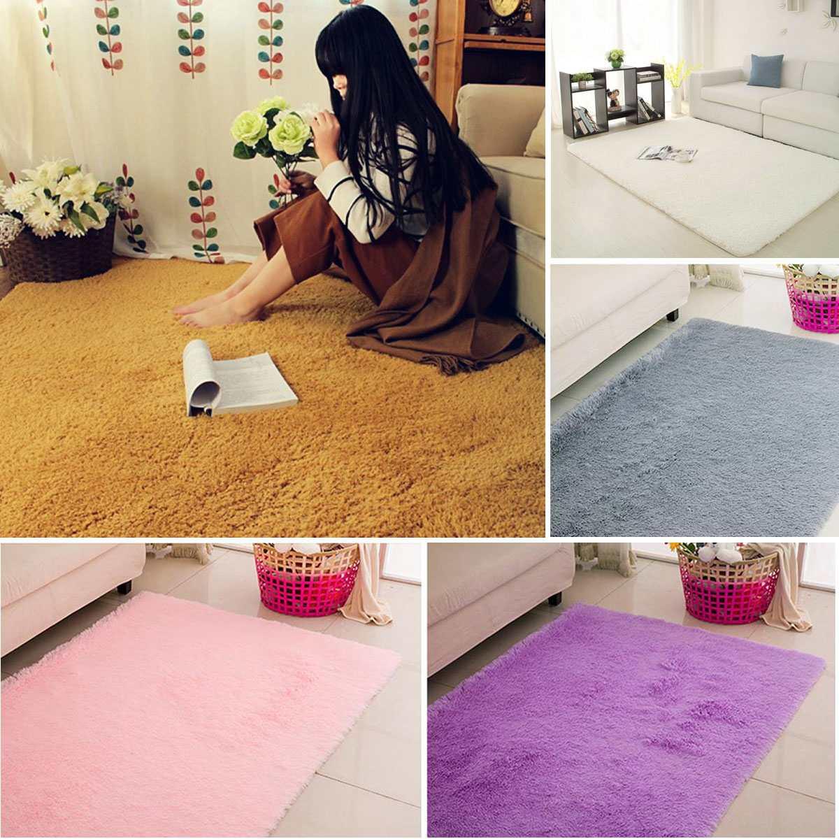 160x230cm Soft Shaggy Carpets for Living Room Mat Warm Plush Floor Rug Anti-Skid Mat (RU2)(RU4)(1U68)
