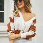 Plaid V-Neck Dropped Shoulder Cardigan - Deals DejaVu