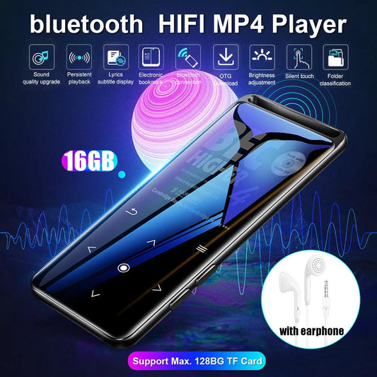 16GB bluetooth MP3 Player - Earphones HiFi fm Radio mini USB mp3 Sports MP 4 HiFi Portable Music Players (HA6)(1U57)(F57)