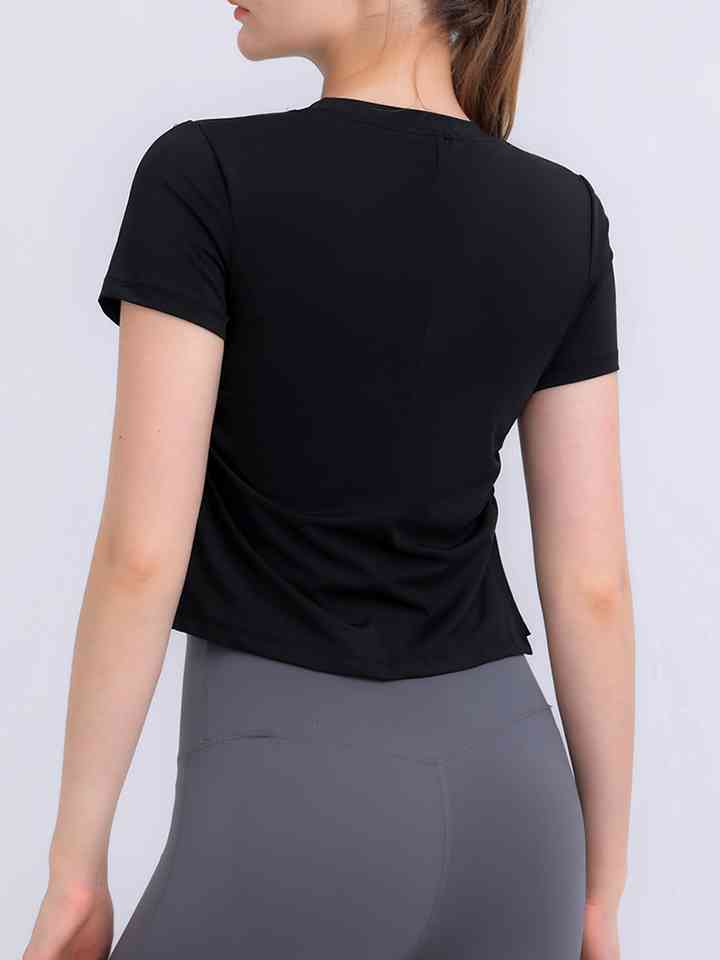 Round Neck Short Sleeve Active Top