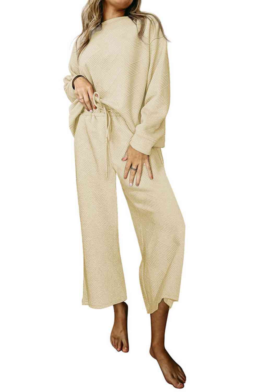 Dropped Shoulder Top and Pants Set (BFD) T - Deals DejaVu