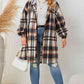 Plus Size Plaid Drop Shoulder Hooded Coat