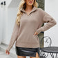 Quarter-Zip Collared Neck Sweater - Deals DejaVu