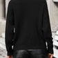 Turtle Neck Tassel Front Long Sleeve Pullover Sweater - Deals DejaVu