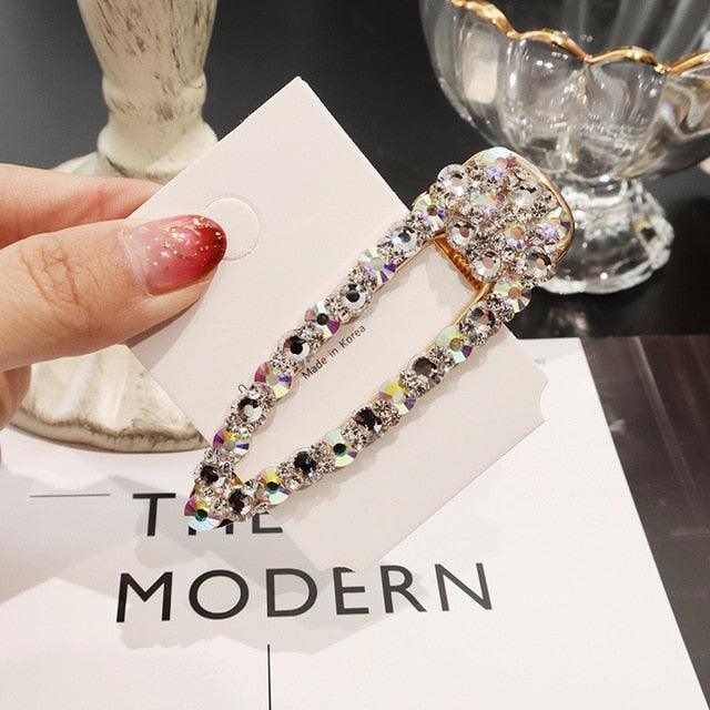 1PCS Pearl Hair Clip Snap Hair Barrette Stick Hairpins - Rhinestones Fashion Women Hair Styling Accessories (1U88)