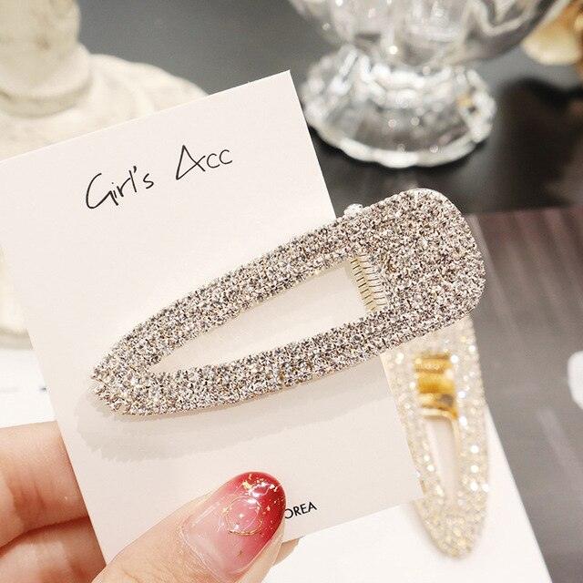 1PCS Pearl Hair Clip Snap Hair Barrette Stick Hairpins - Rhinestones Fashion Women Hair Styling Accessories (1U88)