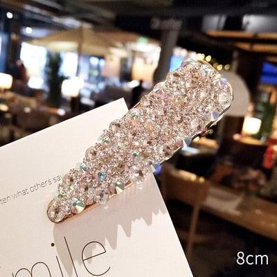 1PCS Pearl Hair Clip Snap Hair Barrette Stick Hairpins - Rhinestones Fashion Women Hair Styling Accessories (1U88)