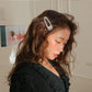 1PCS Pearl Hair Clip Snap Hair Barrette Stick Hairpins - Rhinestones Fashion Women Hair Styling Accessories (1U88)