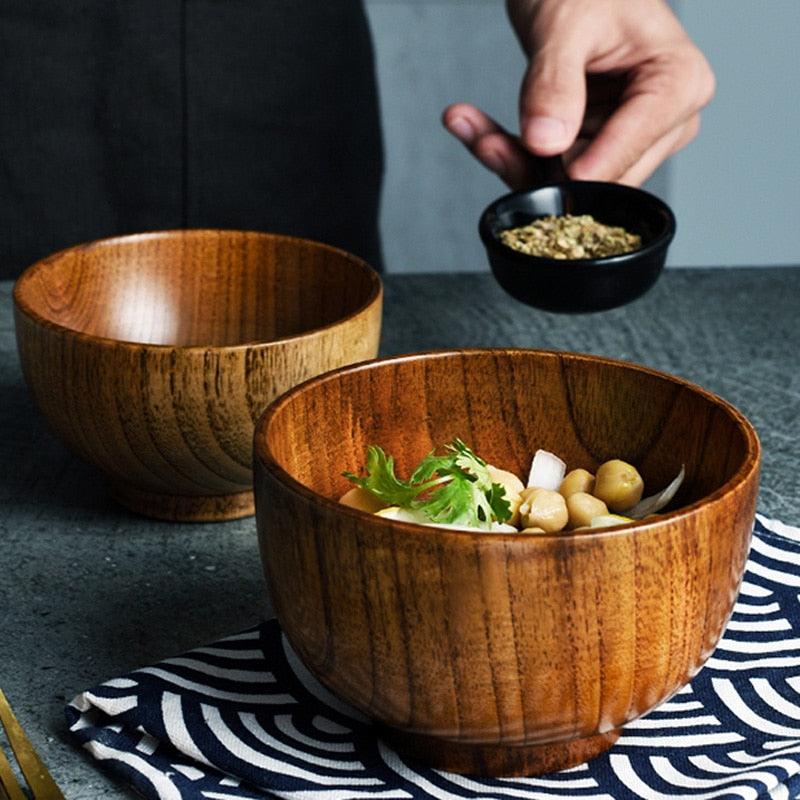 1Pc Japanese Style Wooden Bowl Wood Rice Soup Bowl (AK7)