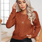 Cable-Knit Round Neck Long Sleeve Sweater - Deals DejaVu