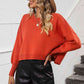 Round Neck Dropped Shoulder Pullover Sweater