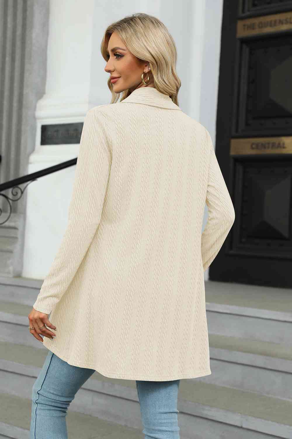 Open Front Long Sleeve Cardigan - Deals DejaVu