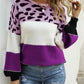 Color Block Round Neck Sweater - Deals DejaVu