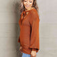 Double Take Tied Balloon Sleeve Round Neck Sweater