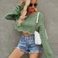 Round Neck Long Sleeve Cropped Sweater - Deals DejaVu