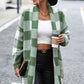 Plaid Dropped Shoulder Cardigan with Pocket - Deals DejaVu