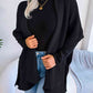 Horizontal Ribbing Open Front Slit Cardigan