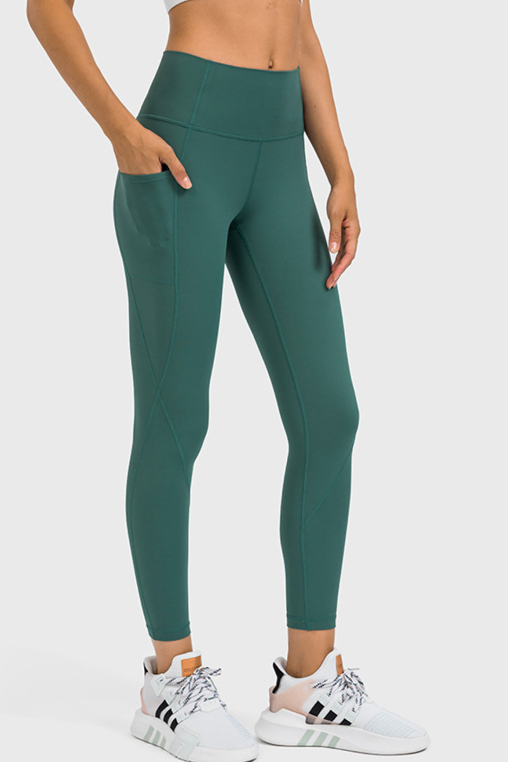 High Rise Yoga Leggings with Side Pocket (TBL) T - Deals DejaVu