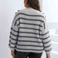Plus Size Striped Dropped Shoulder Sweater - Deals DejaVu