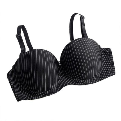 1pc Women Sexy Lingerie Bra -Plus Size - Thin Cup - Stripe Anti-light Breathable Women Underwear - Adjustable Push up Bra, (3U27)