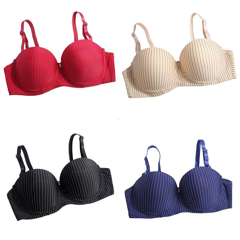 1pc Women Sexy Lingerie Bra -Plus Size - Thin Cup - Stripe Anti-light Breathable Women Underwear - Adjustable Push up Bra, (3U27)
