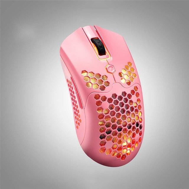 2.4G Wireless Dual Mode Switch Gamer Mouse 12000DPI Ergonomic Hollow Honeycomb Optical Mice For Computer Laptop PC Gaming (CA1)(F52)