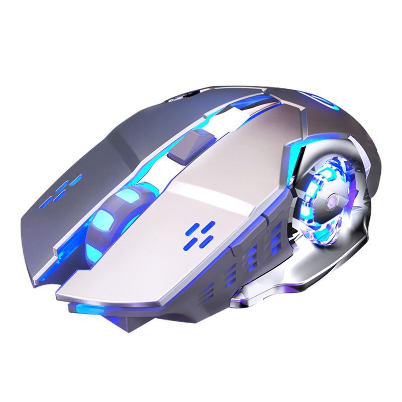 2.4G Wireless Gaming Mouse Rechargeable Silent USB Ergonomic 1600DPI Adjustable Gamer Mice For Laptop Computer Windows Win7 8 10 (CA1)(F52)