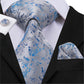 20 Styles Party Wedding Classic Fashion Pocket Square Tie - New Floral Men's Tie Grey 8.5cm (MA2)(F17)