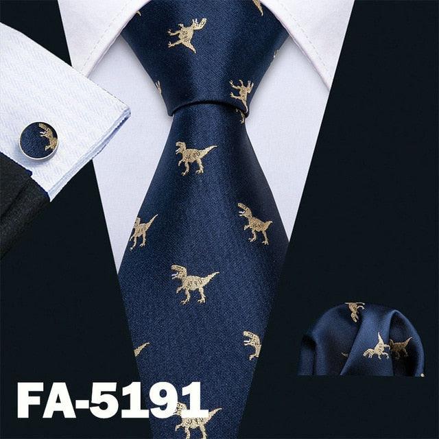 New Arrival Men's Ties - Dinosaur Pattern Red Men's Wedding Neckties 8.5cm (2U17)