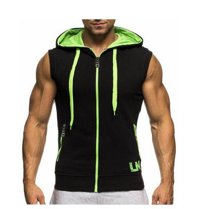 New Men's Hoodie Sweatshirts - Fitness Tank Tops - Male Sleeveless Zipper vest (D100)(TM7)(TM5)