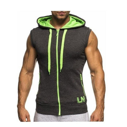 New Men's Hoodie Sweatshirts - Fitness Tank Tops - Male Sleeveless Zipper vest (D100)(TM7)(TM5)