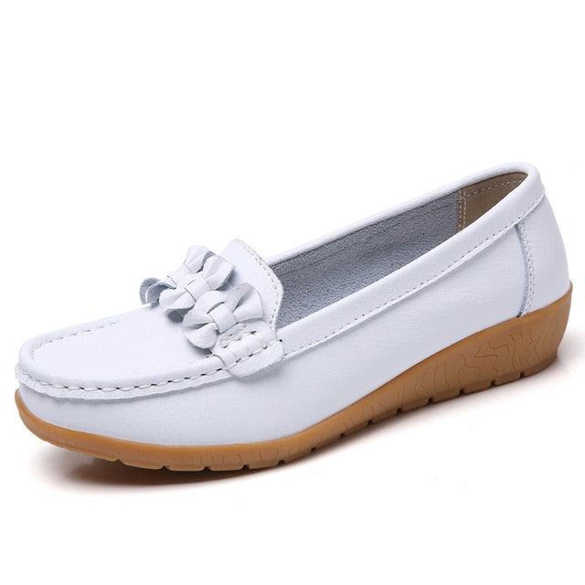 Gorgeous Comfortable Women Flats Shoes - Pregnant Flats Slip On - Leather Loafer (FS)(F40)