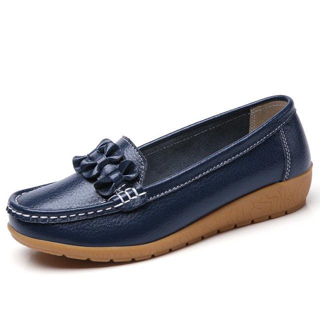 Gorgeous Comfortable Women Flats Shoes - Pregnant Flats Slip On - Leather Loafer (FS)(F40)