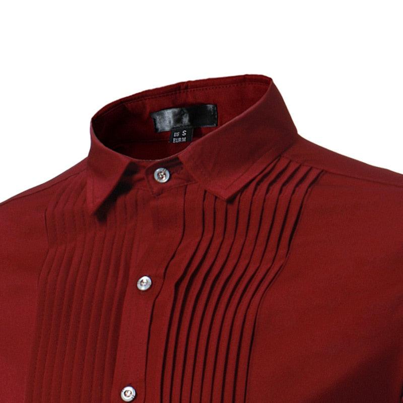 Trending Autumn Shirt - Men Long Sleeve Casual Fashion Solid Color Turn-down Collar Shirt (1U8)(1U11)