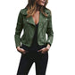 Amazing Winter Women Jacket Coats - Ladies Zipper Pocket Bomber Jacket - Long Sleeve Slim Outwear (2U23)