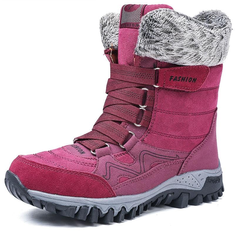 New Trending Fashion Suede Leather Women Snow Boots - Winter Warm Plush Boots - Waterproof Ankle Boots (BB1)(BB5)