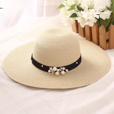 Gorgeous Round Top Raffia Wide Brim Straw Hats - Summer Sun Hats - Leisure Beach Hats (WH8)(F44)