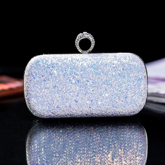 Luxury Shiny Evening Bag - PU Bling Bling Lady Chain Banquet Handbag (2U43)