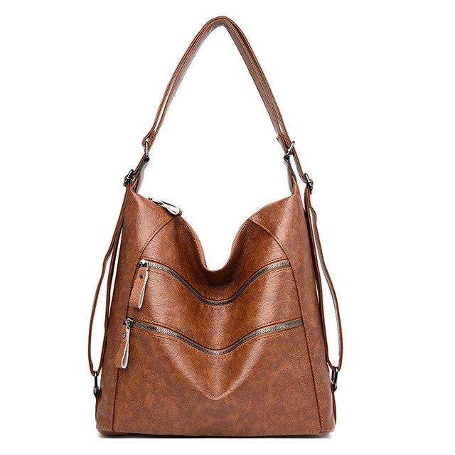 Multifunction Handbags - Women Vintage Totes Bags - Large Capacity Female Soft Leather Shoulder Bags (D43)(WH4)(WH2)