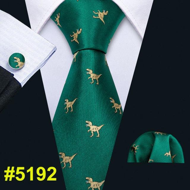 New Arrival Men's Ties - Dinosaur Pattern Red Men's Wedding Neckties 8.5cm (2U17)