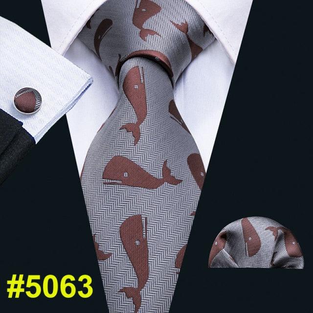 New Arrival Men's Ties - Dinosaur Pattern Red Men's Wedding Neckties 8.5cm (2U17)