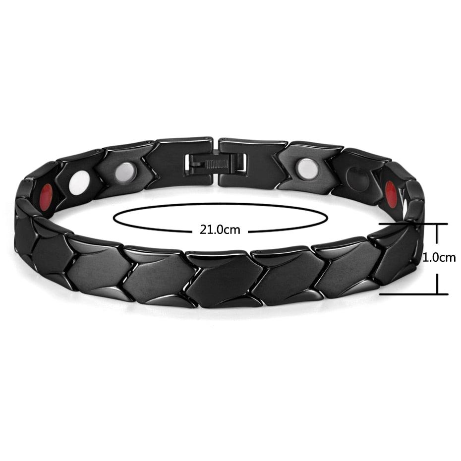 New Arrival Titanium Bracelet Bangle For Men Magnetic Black Plated OTB-1286 (MJ3)