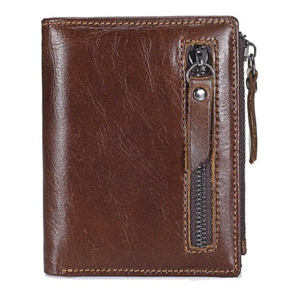 Quality Genuine Leather Men's Wallet - Vintage Style Wallets - Oil Wax Leather Cash Organizer (MA5)(F17)